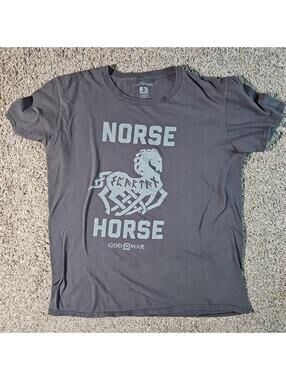 God of War Shirt Mens L Norse Horse Loot Crate Playstation